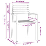 Garden Chair 4 pcs Solid Acacia Wood and Stainless Steel 42006198