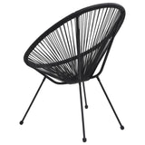 Moon Chair Set of 2 Black Round PVC Rattan Garden Chair Round 312164