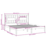 3104087 Bed Frame without Mattress Black Solid Wood 200x200 cm