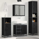 Bathroom Furniture Set 4 pcs Black Oak Engineered Wood 3402559