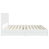 Bed Frame with Storage and Headboard White 180 x 200 cm 3414001