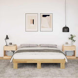 Bed Frame without Mattress 135x190 cm Solid Wood Oak 851959