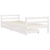 Kids Bed Frame with Drawers White 90x190 cm Solid Wood Pine 834448