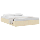 Storage Bed with Mattress Creme 140 x 200 cm Fabric 3370020