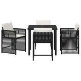 Garden Dining Set 5 pcs Black Poly Rattan 3380769