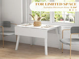 Solid Wood Folding Dining Table, Drop Leaf Table for 2-4 People, Rectangle Kitchen Table for Small T3398P342218