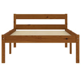 Bed Frame Honey Brown Solid pine wood, Plywood Single Durable 283209