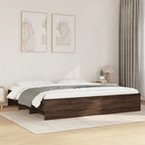 Bed Frame without Mattress Brown Oak 180x200 cm Super King Engineered Wood 3295638