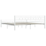 285301 Bed Frame White Metal 200x200 cm