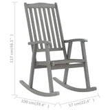 Rocking Chair Grey Solid Acacia Wood Standard Durable 311845