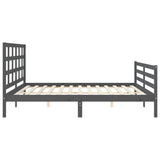 Bed Frame without Mattress Grey 200x200 cm Solid Wood 3194008