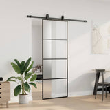Sliding Door with Hardware Set Black 76x205 cm ESG Glass 3375797