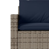 2 Piece Garden Dining Set with Cushions Grey Poly Rattan 366335