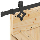Sliding Door NARVIK Natural and Black 100 x 210 cm 3445238