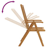 Garden Chair Set of 8 Natural Wood Solid Acacia Wood Standard 3075053