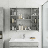 Bathroom Mirror Cabinet Concrete Grey 80 x 14.5 x 70 cm 889106