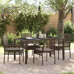 Garden Dining Set 5 pcs Brown Poly rattan 3334865