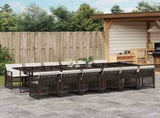 13 Piece Garden Dining Set with Cushions Brown Poly Rattan 3210765