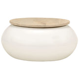 Coffee Table White 51x51x27 cm Solid Wood Mango 352052