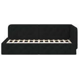 Corner Bed Frame with Headboard Black 100 x 200 cm Fabric 42016505