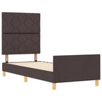 ZNTS Bed Frame Dark Brown 80x200 cm Fabric 3344763