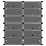 Shoe Rack Black 94.5x36.5x106 cm PP 340563