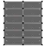 Shoe Rack Black 94.5x36.5x106 cm PP 340563