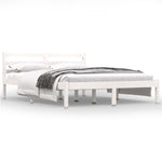 Bed Frame without Mattress Solid Wood Pine 140x190cm White 810411