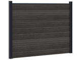 Fence Panel 7 pcs WPC and Aluminium Black 3429425