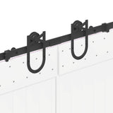 Sliding Door Hardware Kit 366 cm Steel Black 3295793