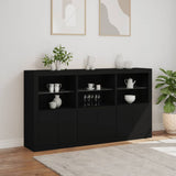 Sideboard with LED Lights Black 181.5x37x100 cm 3209150