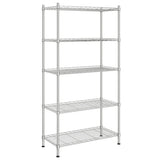 5-Tier Storage Shelf 90x35x180 cm Chrome 250 kg 324623