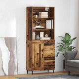 Highboard Old Wood 69.5 x 34 x 180 cm Engineered Wood and Glass 3415688
