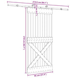 Sliding Door with Hardware Set 95x210 cm Solid Wood Pine 3332770