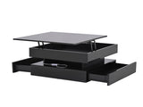 65 x 65 x 38.5 cm liftable living room table, side table, high-gloss coffee table with LED light N605P388044B