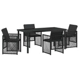 Garden Dining Set 5 pcs Black Poly Rattan 3380623