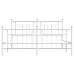 Metal Bed Frame without Mattress with Footboard White 183x213cm 353609