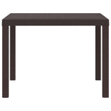 Garden Table Brown 100 x 100 x 73 cm Poly Rattan 871681