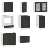 ZNTS 8 Piece Kitchen Cabinet Set Kalmar Black Engineered Wood 3314832