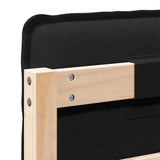Upholstered Headboard Natural and Black 160 cm Solid Pine Wood 880005