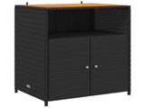 Cabinet Black 70 x 50 x 87 cm Polyester and Roly Ratten 42026912