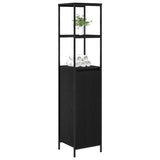 Bathroom Cabinet with Shelves Black Oak 36x35x165 cm 861907