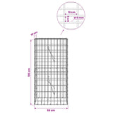 Gabion with 5 mm Wire and 5x10 cm Mesh 50x10x100 cm 3464443