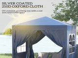 2 x 2 m Garden Pop Up Gazebo, Wedding Party Tent Marquee, Water Resistant Awning Canopy with T3398P310355