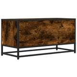 TV Cabinet Smoked Oak 80x34.5x40 cm Engineered Wood and Metal 848811
