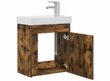 Bathroom Vanity Unit with Tap Smoked Oak 40.5 x 22.5 x 62 cm 889525