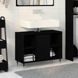Bathroom Cabinet Black 80 x 33 x 60 cm Engineered Wood 873894