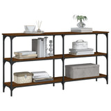 Console Table Brown Oak 150x29x75 cm Engineered Wood 834109