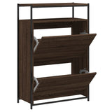 Shoe Cabinet Brown Oak 75x34x112 Engineered Wood 840038