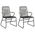 ZNTS 3 Piece Garden Dining Set Black PVC Rattan 3099209